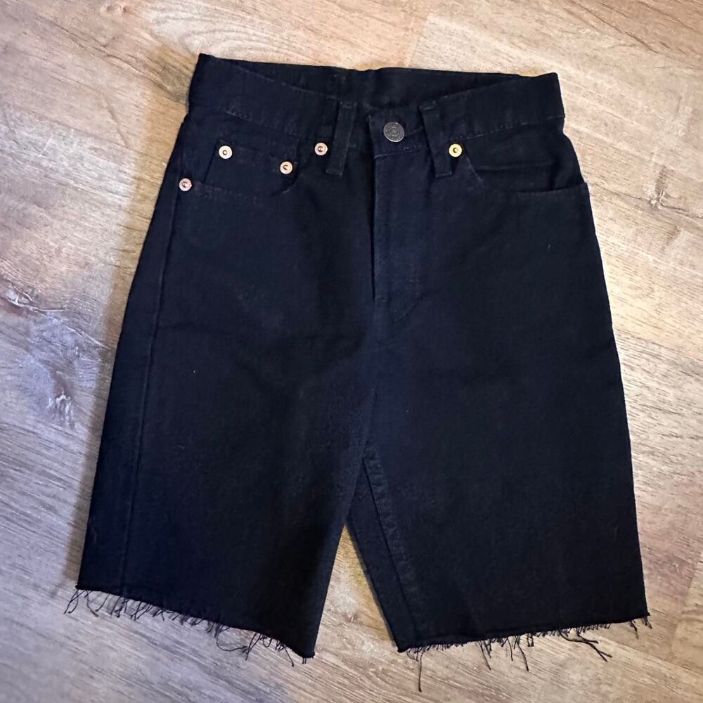 Y2K Vintage Jordache Boys Baggy Black Gaucho Jean Cotton Shorts